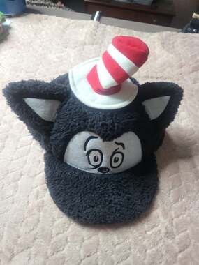 Dr. Seuss The Cat in the Hat Plush Fuzzy Baseball Cap with Ears